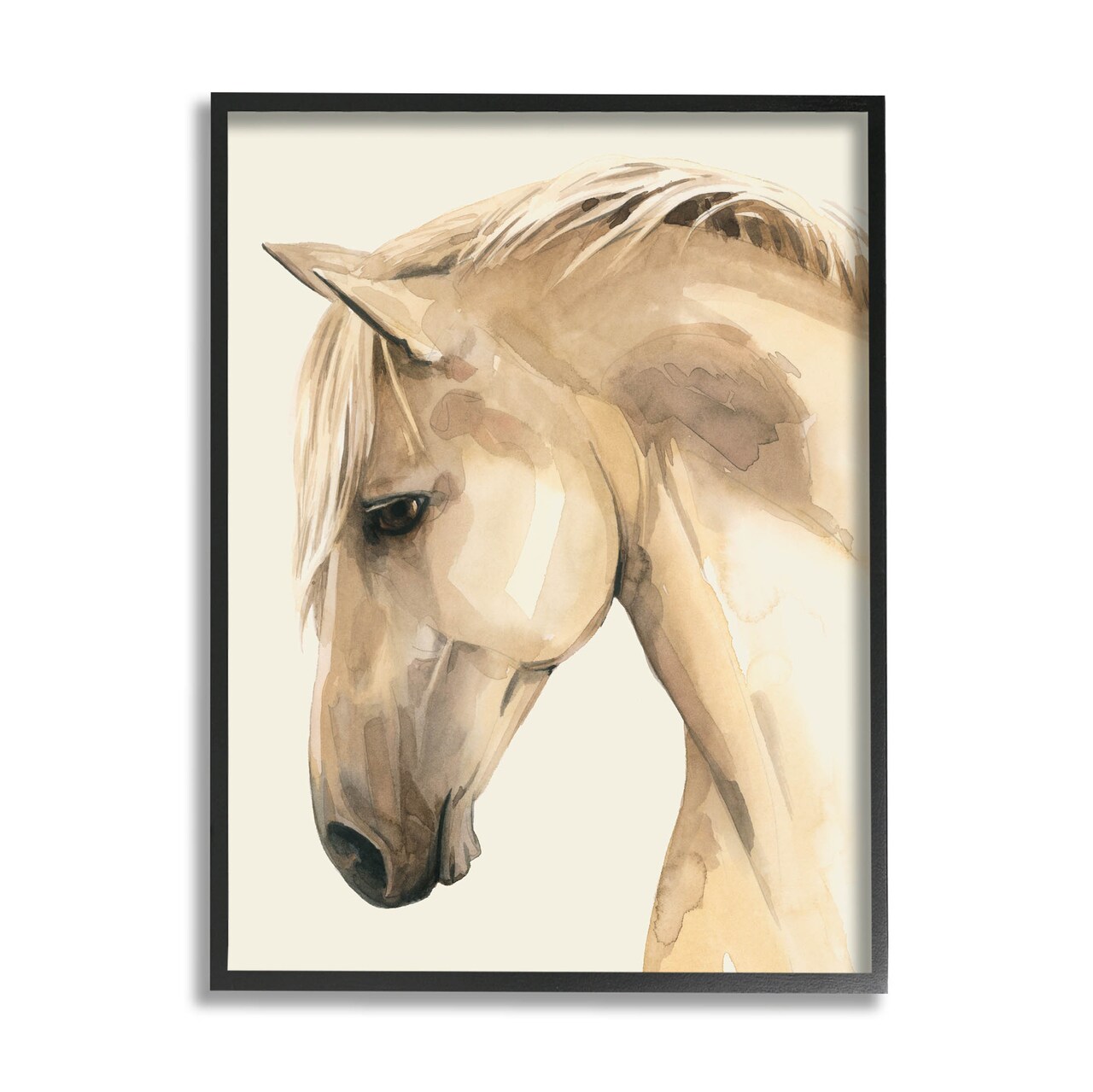 Stupell Industries Country Horse Farm Animal Portrait Black Framed Giclee Art